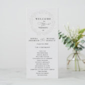Programme de mariage Faux Roses Blanches Embossées (Debout devant)