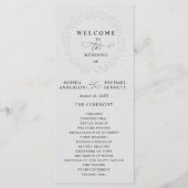 Programme de mariage Faux Roses Blanches Embossées (Devant)