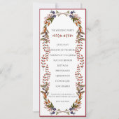 Programme de mariage Feuillage d'Automne (Dos)