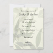 Programme de mariage feuille pâle (Devant)