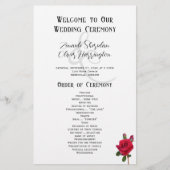 Programme de mariage feuille plate Roses Rouges (Devant)