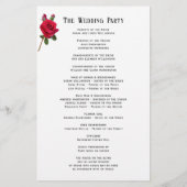 Programme de mariage feuille plate Roses Rouges (Dos)