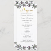 Programme de mariage feuille tropicale or script (Devant / Derrière)