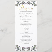 Programme de mariage feuille tropicale or script (Devant)