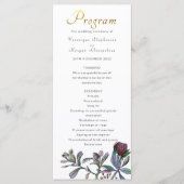 Programme de mariage feuille tropicale script or f (Devant)