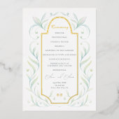 Programme de mariage Feuille vert (Recto)