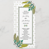 Programme de mariage Feuille vert (Devant / Derrière)