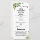 Programme de mariage Feuilles de Sauge Verte Ordre (Dos)