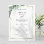 Programme de mariage | Feuilles tropicaux modernes (Debout devant)