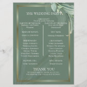 Programme de mariage | Feuilles tropicaux modernes (Dos)