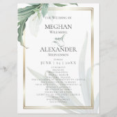 Programme de mariage | Feuilles tropicaux modernes (Devant)