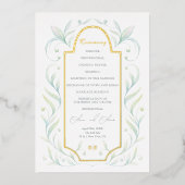 Programme de mariage Feuilles Vertes (Recto)