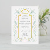Programme de mariage Feuilles Vertes (Debout devant)
