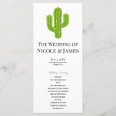 Programme de mariage Fiesta Cactus à cœur jaune (Devant)