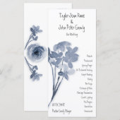 Programme de mariage Fleur Bleue Douce (Devant / Derrière)
