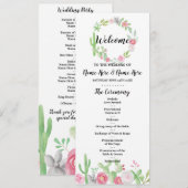 Programme de mariage Fleur de Cactus Fiesta Cactus (Devant / Derrière)