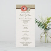 Programme de mariage Fleur de Gerbera Corail et Iv (Debout devant)