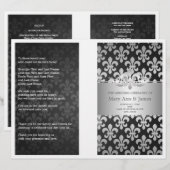 Programme de mariage Fleur De Lis Noir (Devant / Derrière)