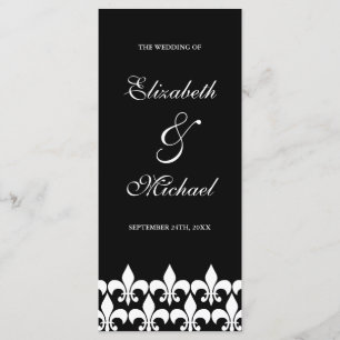 Programme de mariage Fleur de Lis Noir et Blanc