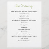 Programme de mariage Fleur rose rouge jaune (Dos)