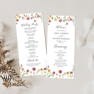 Programme de mariage fleur sauvage