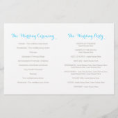 Programme de mariage fleur sauvage bleu gris aquar (Dos)