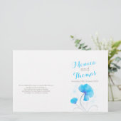 Programme de mariage fleur sauvage bleu gris aquar (Debout devant)