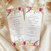 Programme de mariage Fleur sauvage coloré