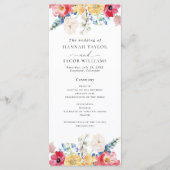 Programme de mariage Fleur sauvage coloré (Devant)