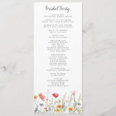 Programme de mariage Fleur sauvage d'aquarelle (Dos)