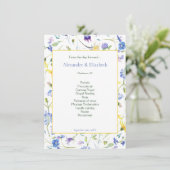 Programme de mariage Fleur sauvage d'aquarelle (Debout devant)