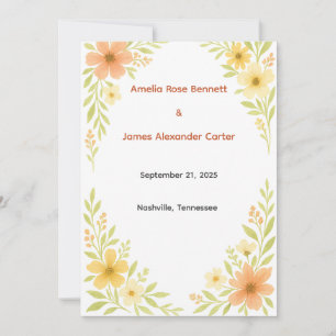 Programme de mariage Fleur sauvage rustique