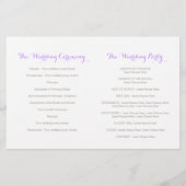 Programme de mariage fleur sauvage violet gris aqu (Dos)