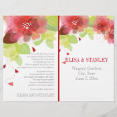 Programme de mariage fleuri rouge printemps, fleur (Devant)