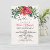 Programme de mariage Fleurie de poinsettia (Debout devant)