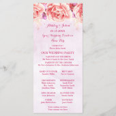 Programme de mariage Fleurs aquarelles rose lavand (Dos)