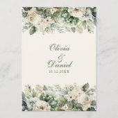 Programme de mariage Fleurs de Boho Vert Sauge et  (Devant)