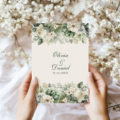 Programme de mariage Fleurs de Boho Vert Sauge et 