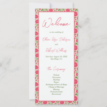 Programme de mariage Fleurs de pivoine rose en fle