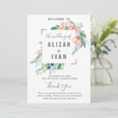 Programme de mariage Fleurs de pivoines romantique (Debout devant)