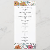 Programme de mariage Fleurs florales printanières  (Dos)