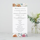 Programme de mariage Fleurs florales printanières  (Debout devant)