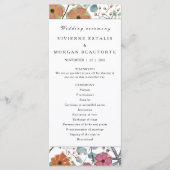 Programme de mariage Fleurs florales printanières  (Devant)