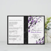 Programme de mariage Fleurs japonaises violet (Debout devant)