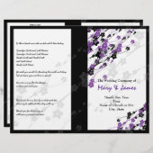 Programme de mariage Fleurs japonaises violet (Devant / Derrière)