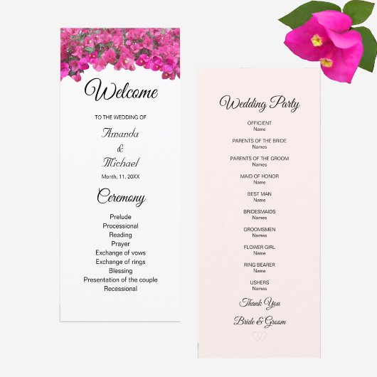 Programme de Mariage Fleurs Magnifiques