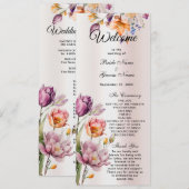 Programme de mariage Fleurs printanières colorées (Devant / Derrière)