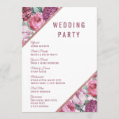 Programme de mariage Fleurs Rose Violet Or Rose (Dos)