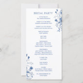 Programme de mariage Fleurs vintages bleues (Dos)