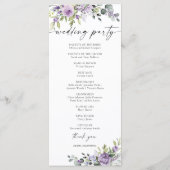 Programme de Mariage Fleurs Violettes Romantiques (Dos)